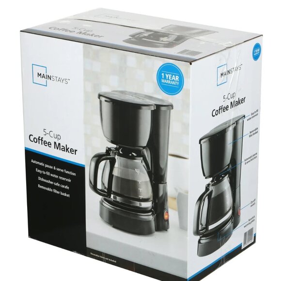 Mainstays | Kitchen | Mainstays 5cup Coffee Maker Machine Black Model ...